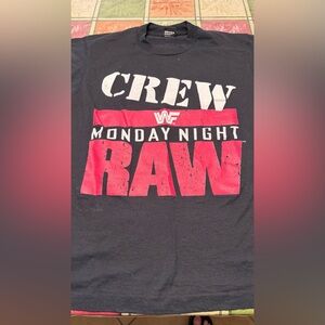 RARE Vintage 1993 WWF Monday Night RAW Crew Shirt Large Medium WWE Undertaker